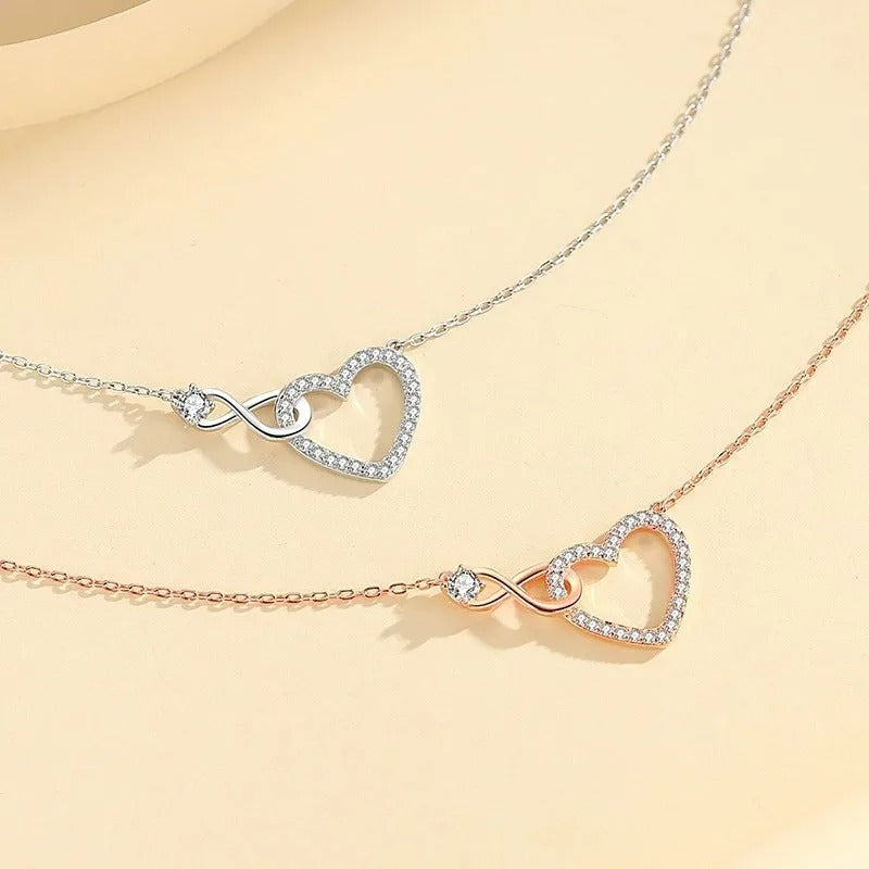 Mother Daughter - Infinity Link Heart Necklace