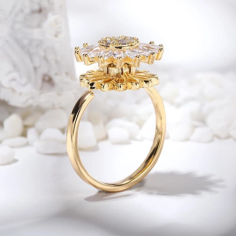 To My Daughter - Sunflower Anxiety Fidget Ring