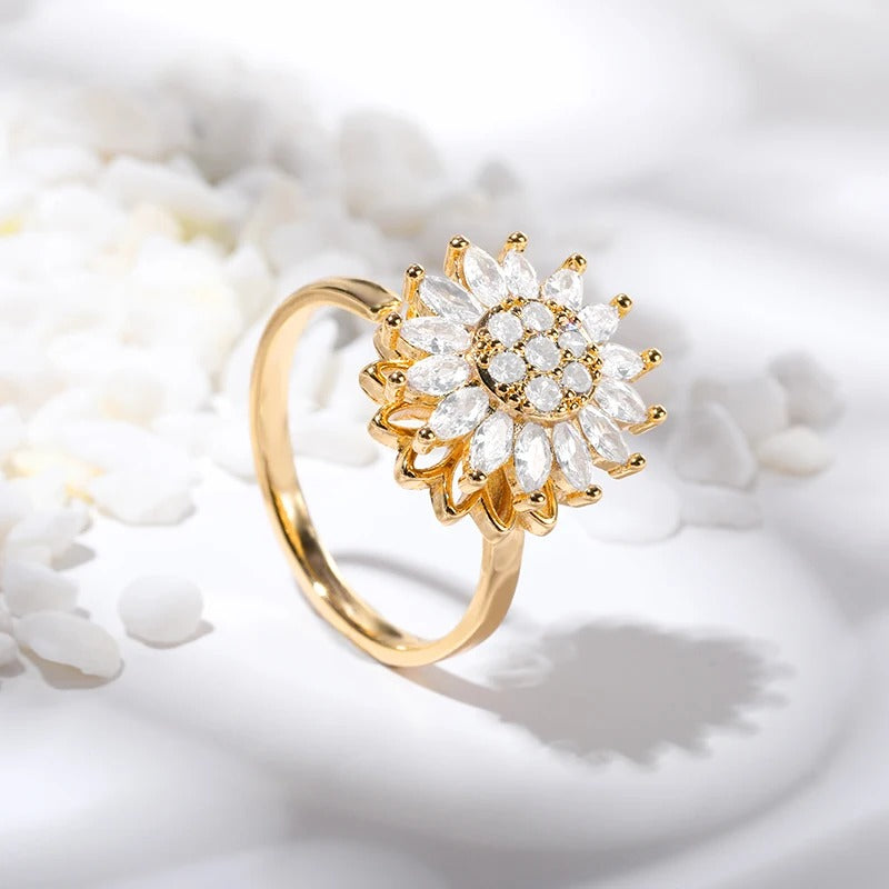 To My Daughter - Sunflower Anxiety Fidget Ring