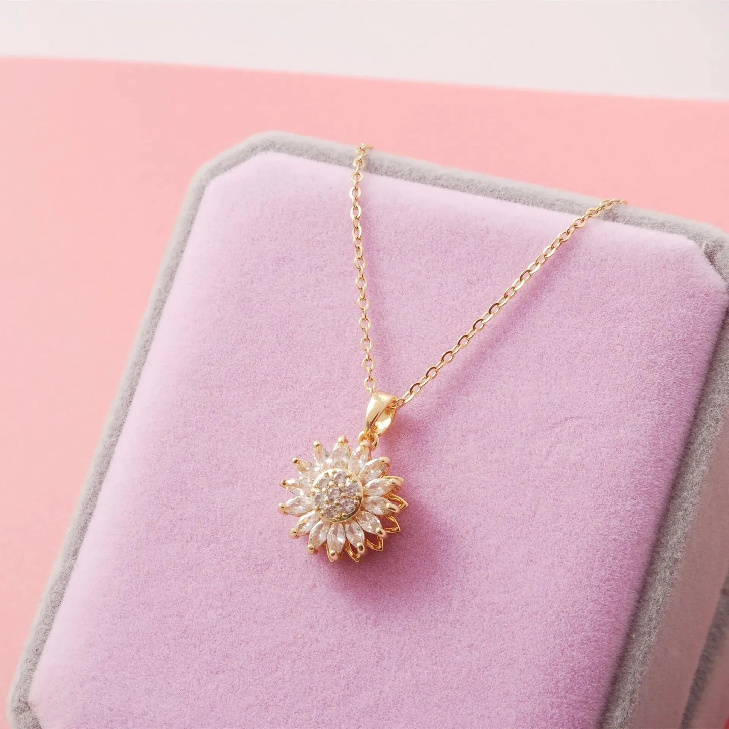 Mother Daughter - Spinning Sunflower Necklace