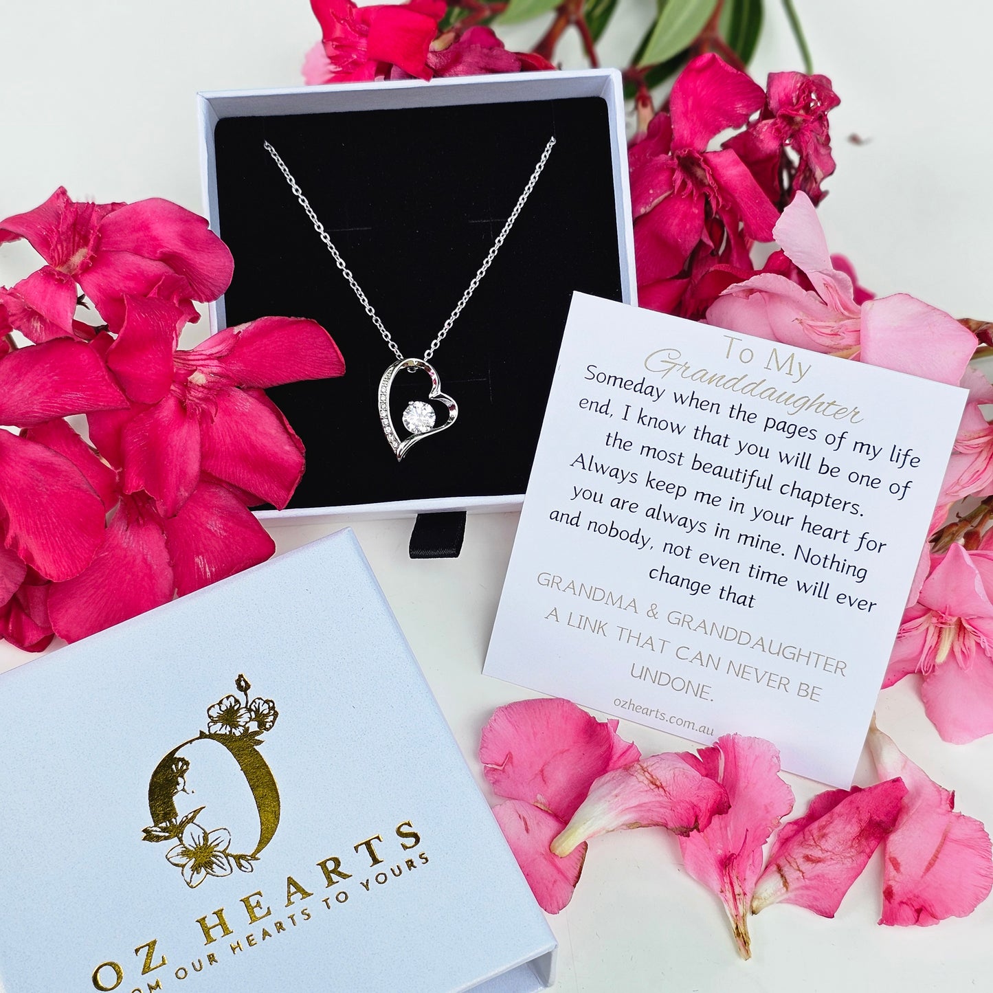 To My Granddaughter - Love Heart Necklace