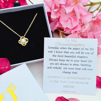 To My Granddaughter - Love Knot Necklace