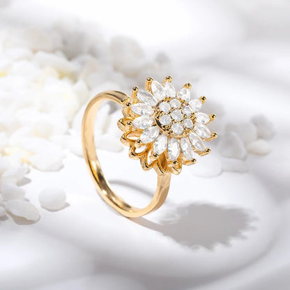 To My Daughter - Sunflower Anxiety Fidget Ring