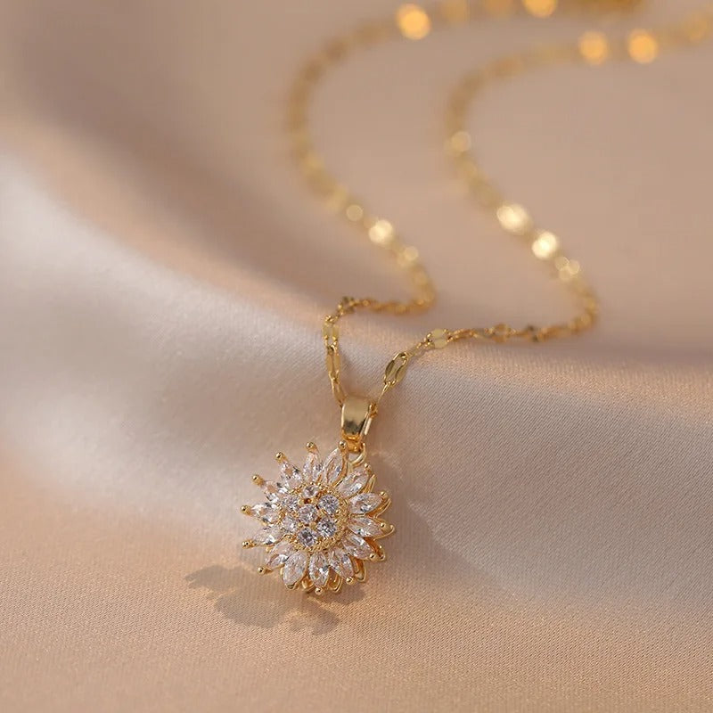 To My Wife - Spinning Sunflower Necklace