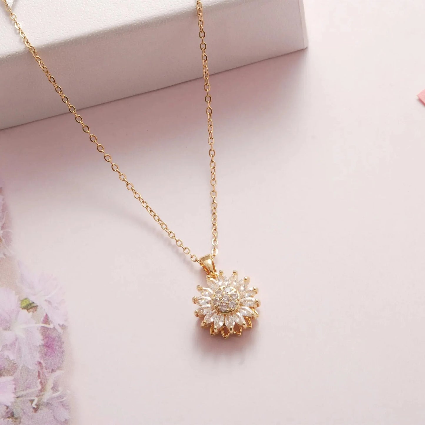 Mother Daughter - Spinning Sunflower Necklace