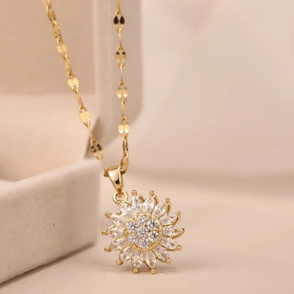 Mother Daughter - Spinning Sunflower Necklace